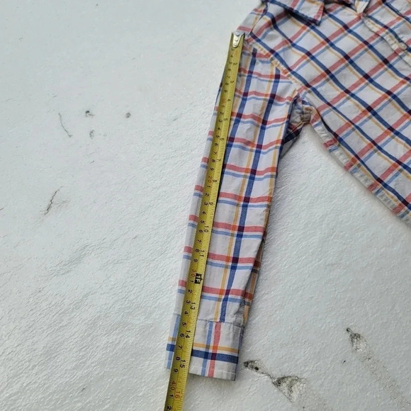 Janie and Jack Boy's Size 4 Shirt Button Down Long Sleeves Plaid Cotton Blue Red - Picture 7 of 9